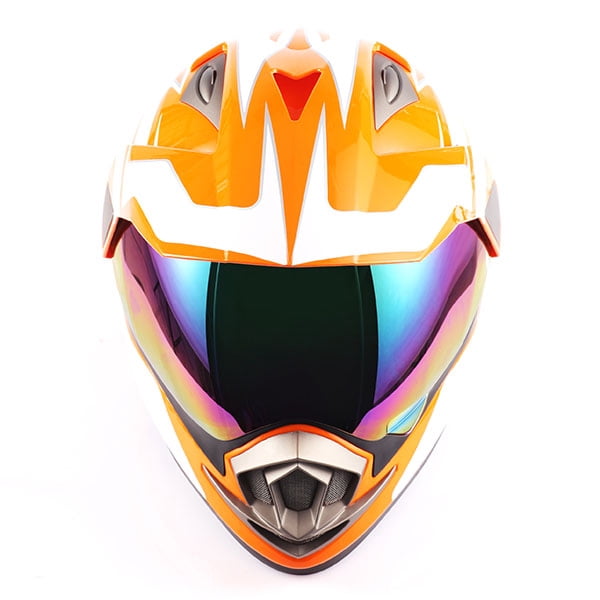 1Storm Dual Sport Helmet Motorcycle Full Face Motocross Off Road Bike HGXP14A Glossy White