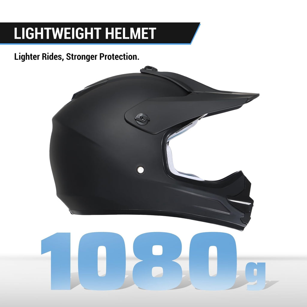 ROOZO Youth Dirt Bike Helmet â€?DOT Certified Full Face Motorcycle Helmet with Goggles & Gloves