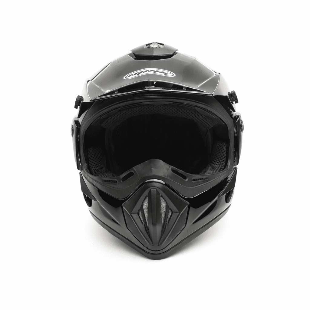 MMG Model 30 Gloss Black Lightweight Full-Face DOT Adult Motorcycle Helmet with Goggles