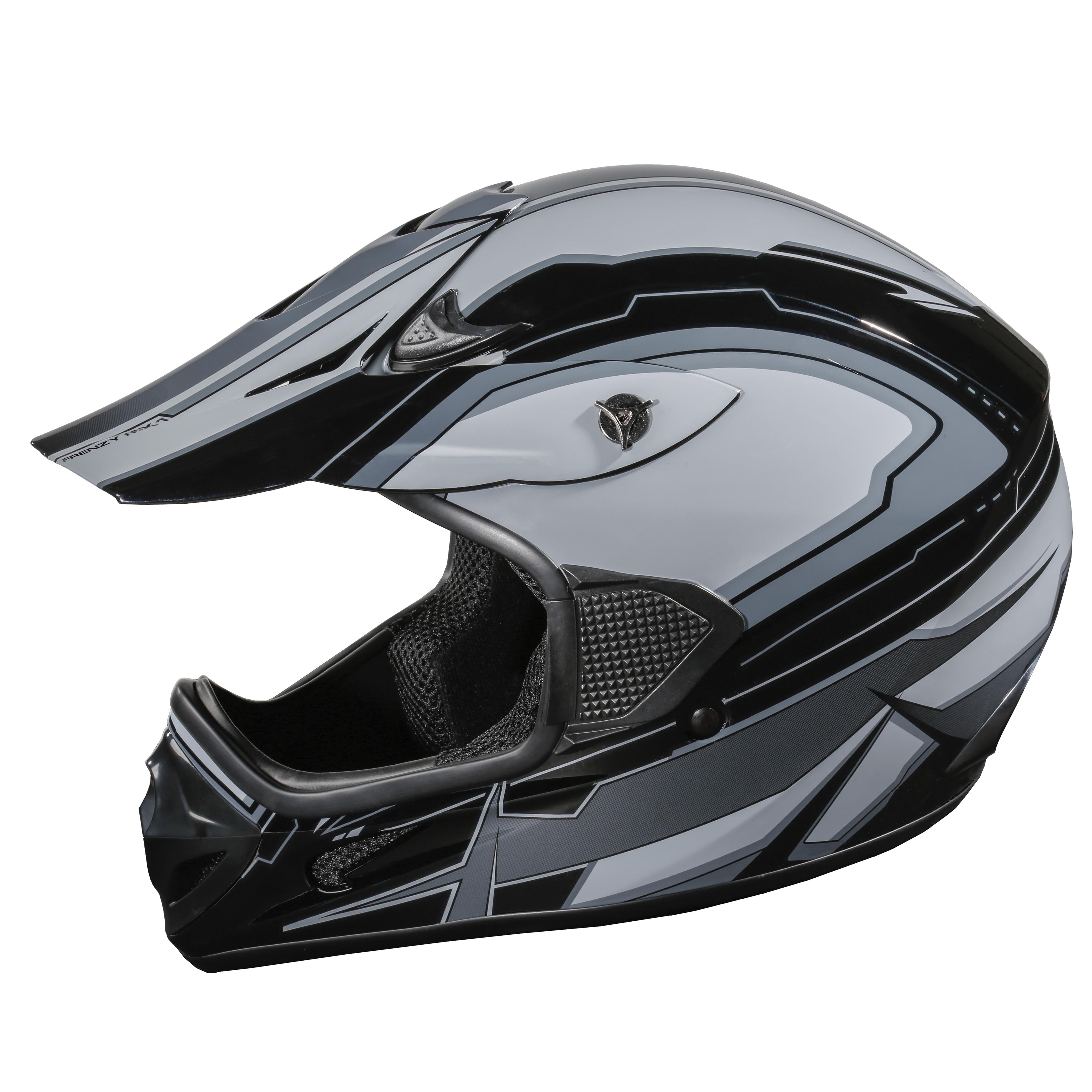 Adult Frenzy Off Road Helmet, Black/Grey, Large