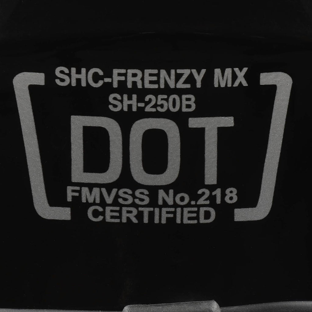 Youth Frenzy MX ATV off-road Helmet DOT Approved Black/Grey, Youth Large