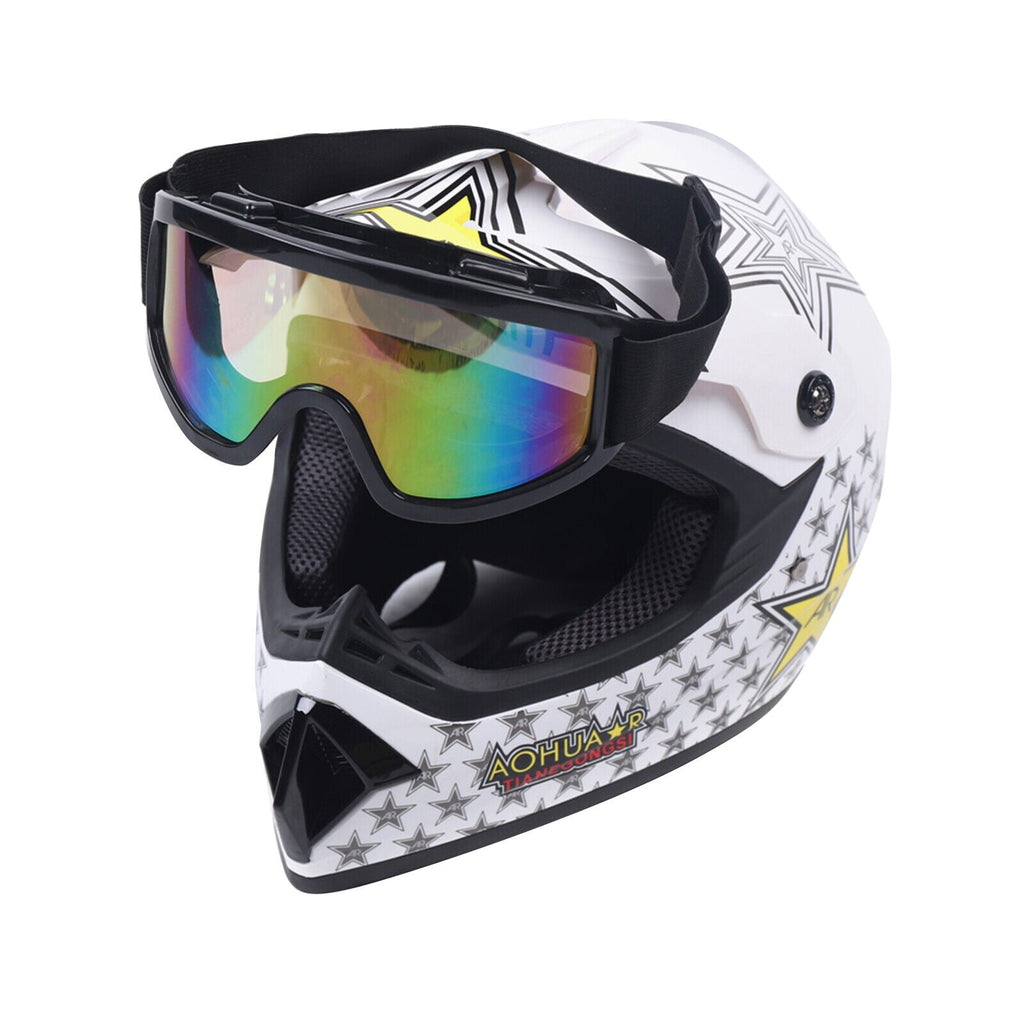 Motocross Youth Helmet+Goggles+Gloves Kit Off-Road Dirt Bike Racing ATV Protect