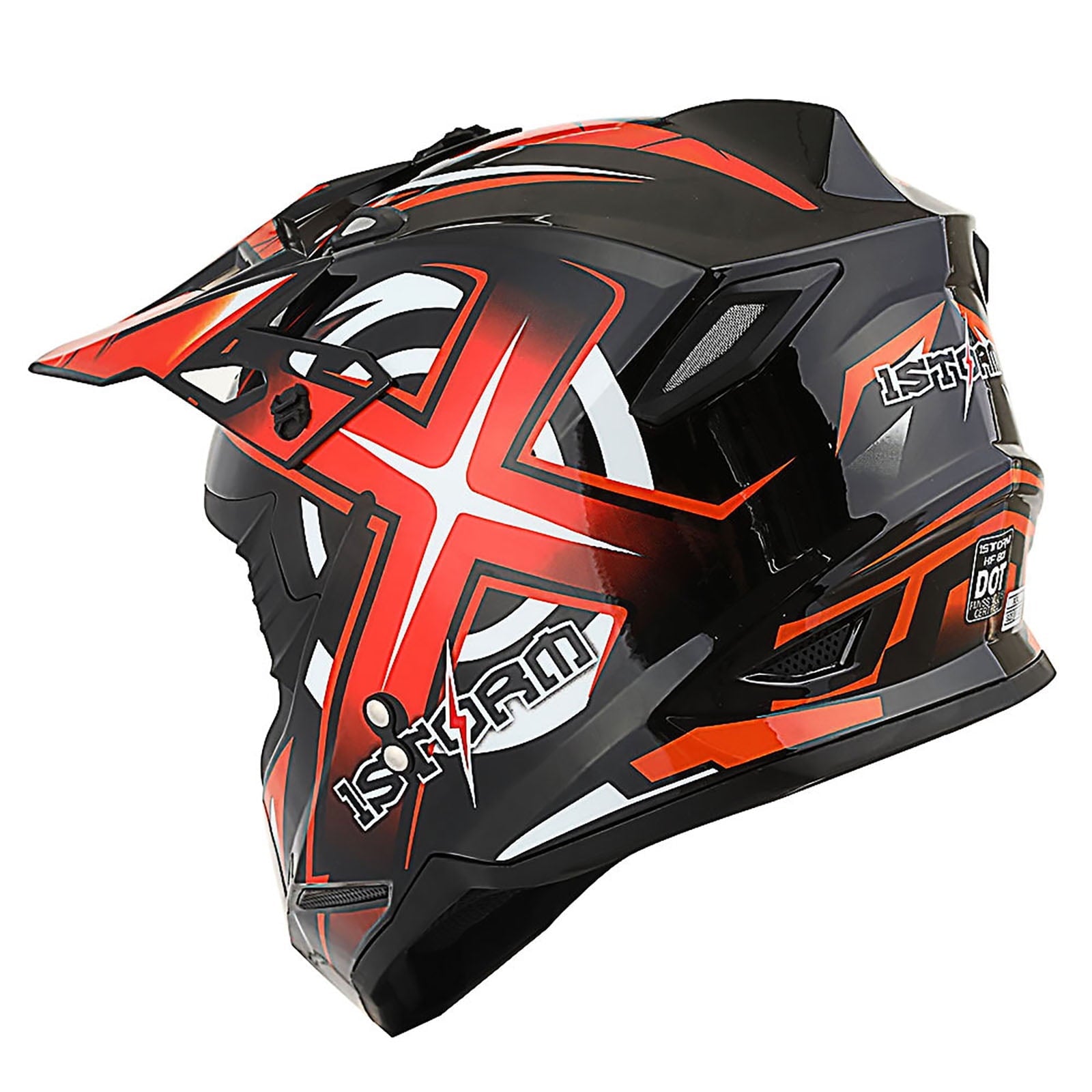1Storm Motocross Adult Helmet ATV Dirt Bike BMX MX Helmet F801CLS Racing Style Sonic Orange