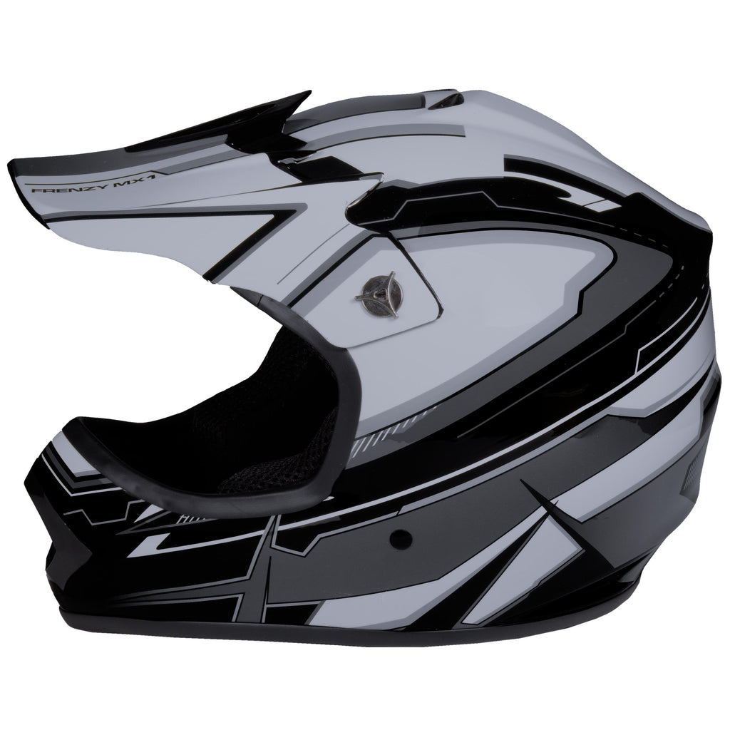 Youth Frenzy MX Off-Road Helmet, Black/Grey, Youth Medium