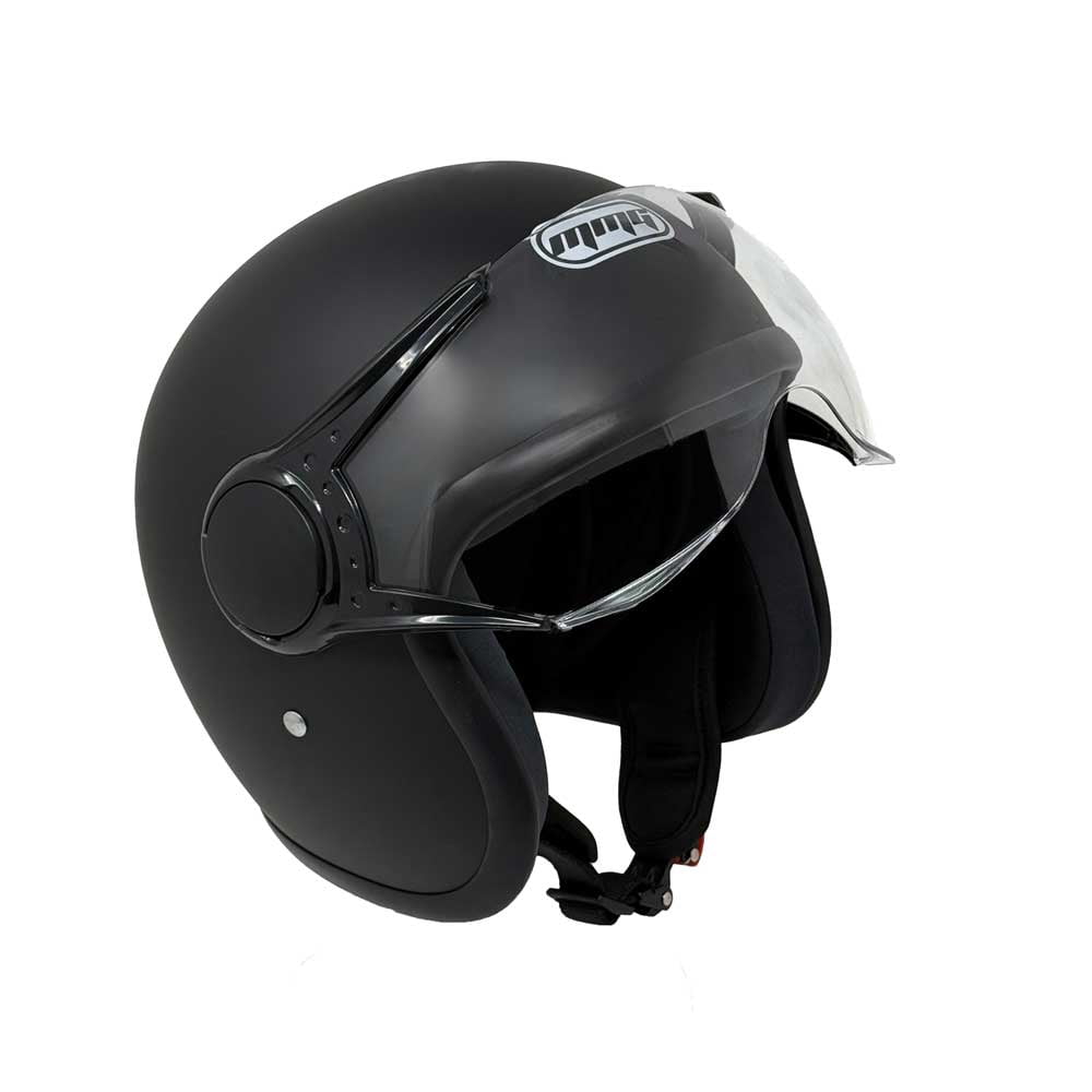 MMG Adult Motorcycle Helmet, Open Face Flip Up Visor DOT - Matte Black (Medium)