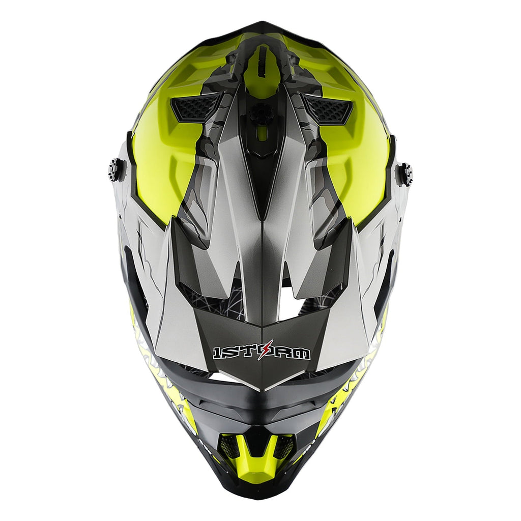 1Storm Adult Motocross Helmet ATV Dirt Bike BMX MX Downhill Mountain Helmet Track Style JH601; Matt Black