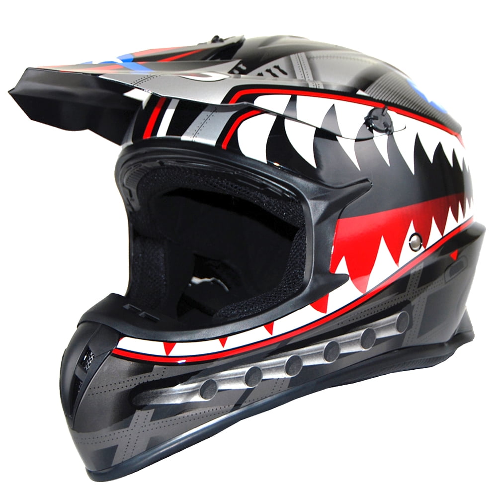 1Storm Adult Motocross Helmet BMX MX ATV Dirt Bike Downhill Mountain Bike Helmet Racing Style HKY_SC09S; Shark Red