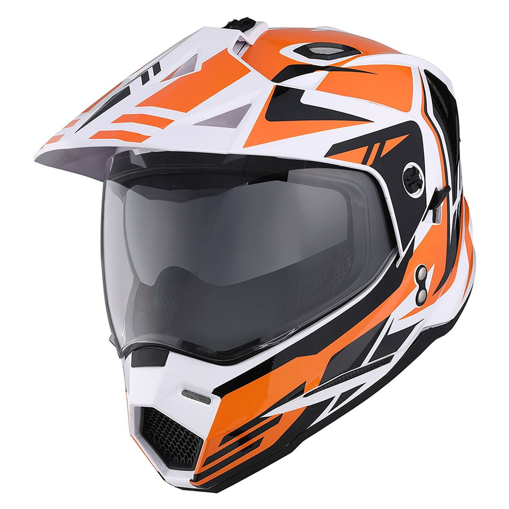 1Storm Adult Motorcycle Motocross Dual Sport Off Road Full Face Dual Visor Helmet F802CLS Matt Black