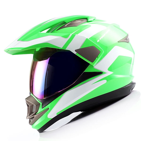 1Storm Dual Sport Helmet Motorcycle Full Face Motocross Off Road Bike HGXP14A Glossy White
