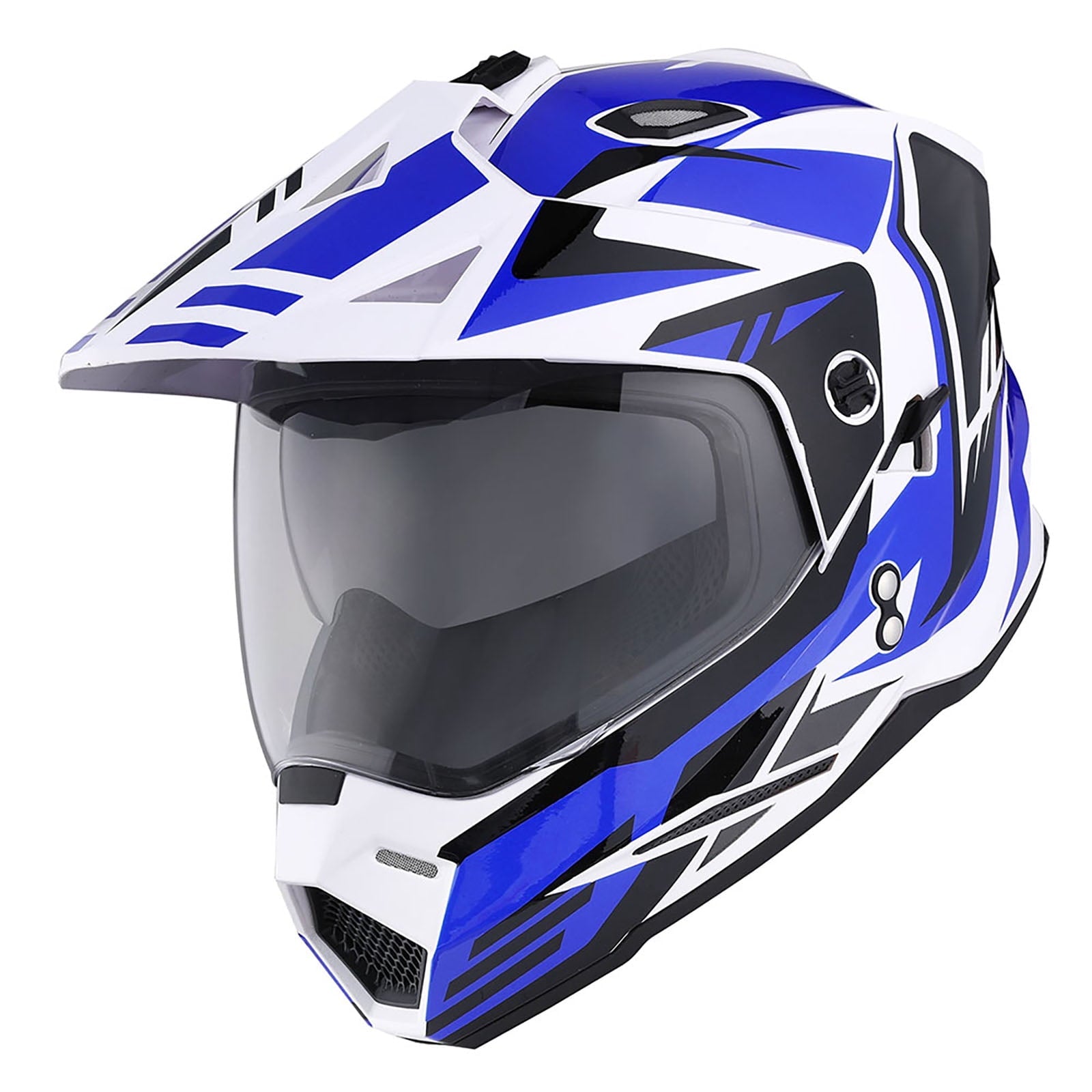1Storm Adult Motorcycle Motocross Dual Sport Off Road Full Face Dual Visor Helmet F802CLS Matt Black