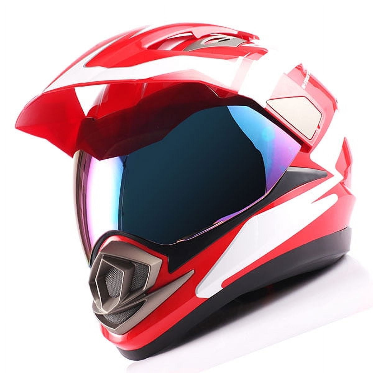 1Storm Dual Sport Helmet Motorcycle Full Face Motocross Off Road Bike HGXP14A Glossy White