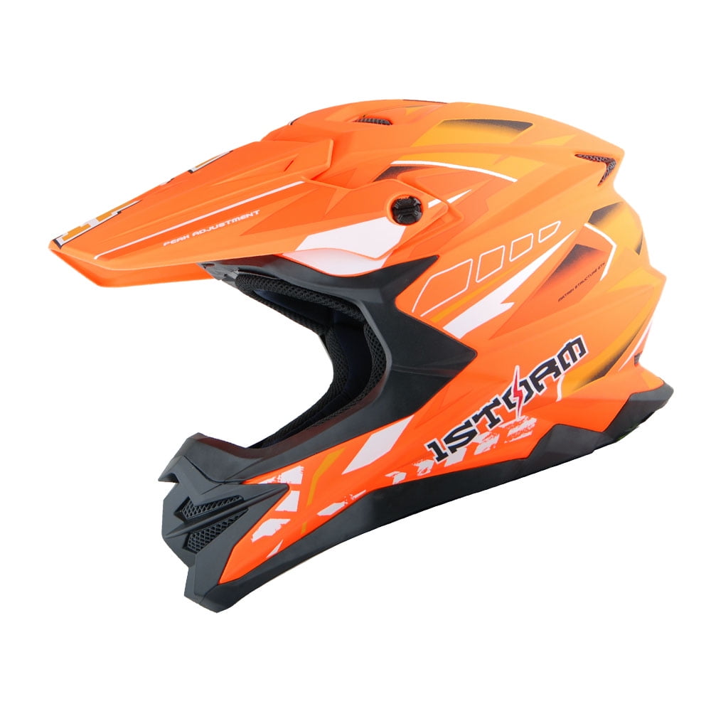1Storm Motocross Adult Helmet Downhill Mountain Bike Helmet BMX MX ATV Dirt Bike Storm Style HF803; Storm Black