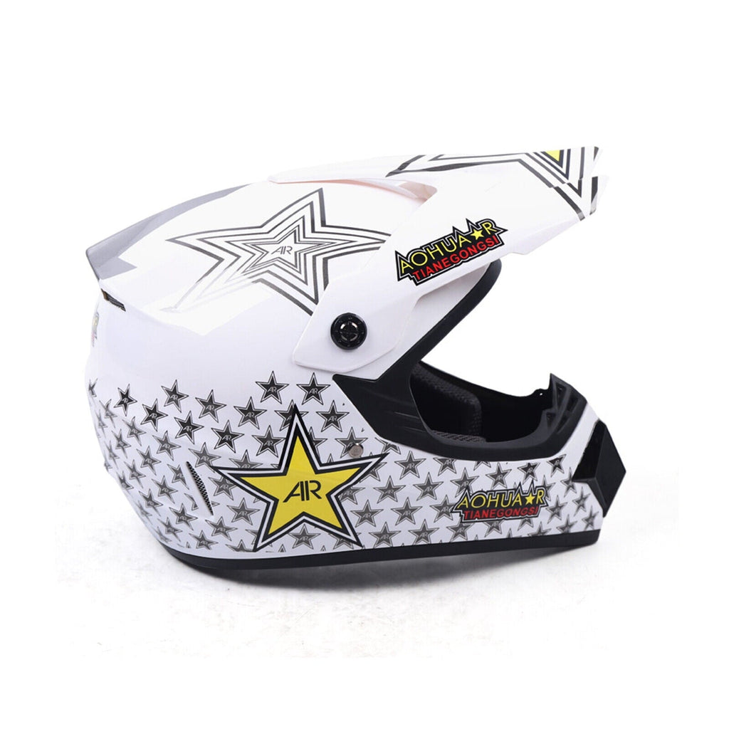 DOT Motorcycle Helmet for Adult, Motorcycle Helmet with Goggles & Gloves for Motocross Off-Road Racing ATV Dirt Bike