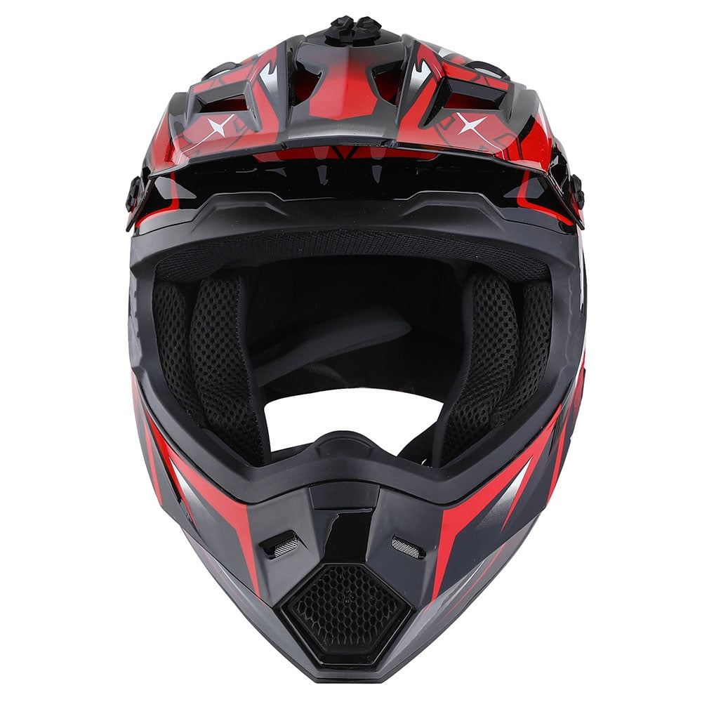 1Storm Adult Motocross Helmet BMX MX ATV Dirt Bike Helmet Racing Style HF801; Sonic Red