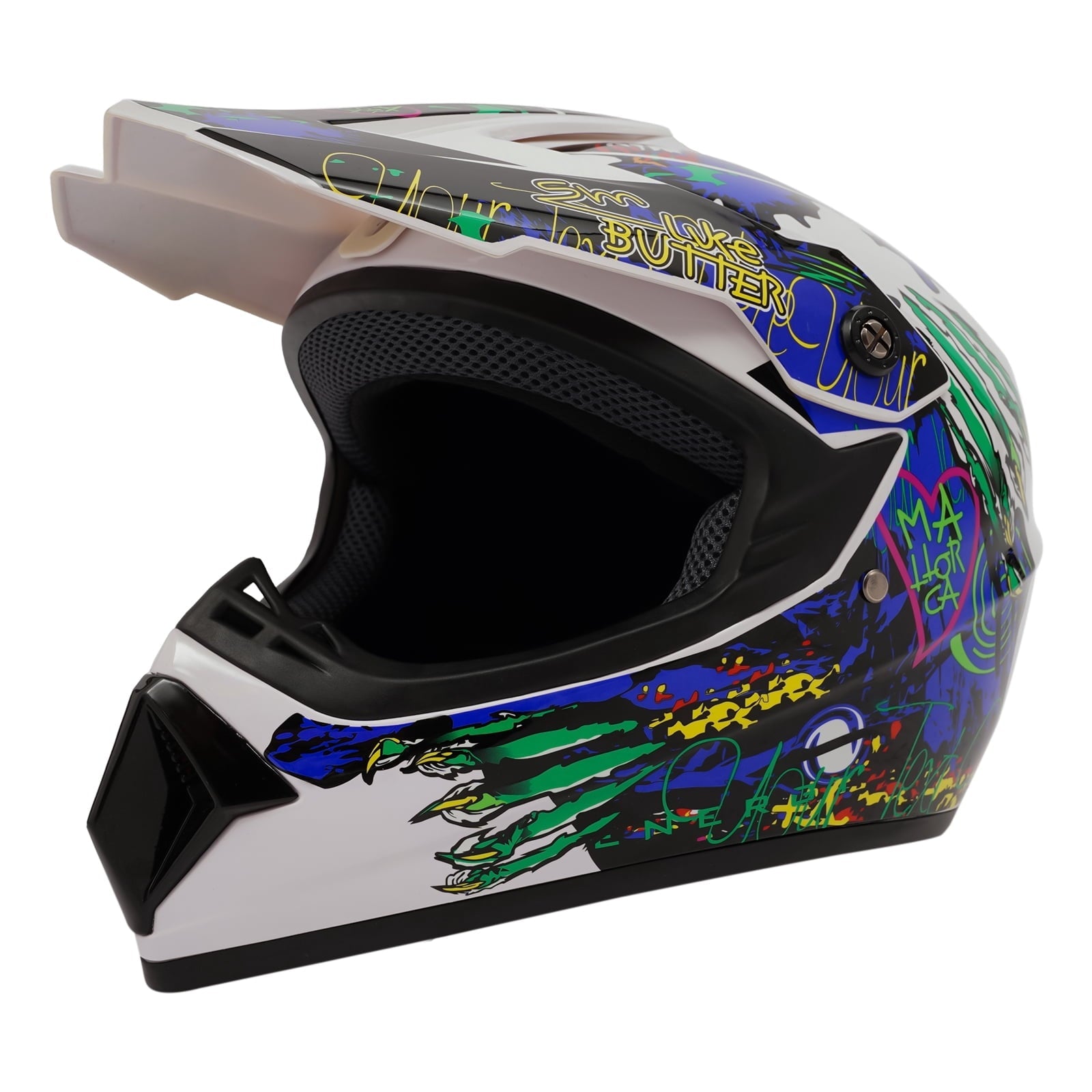 22.44-22.83in Suitable Head Helmet Set Helmet Set with Goggles and Gloves Motorcycle Off-Road Helmet Set