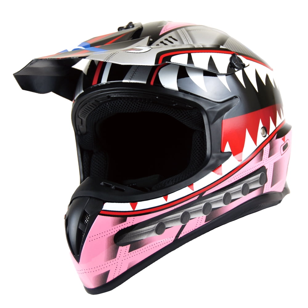 1Storm Adult Motocross Helmet BMX MX ATV Dirt Bike Downhill Mountain Bike Helmet Racing Style HKY_SC09S; Shark Red