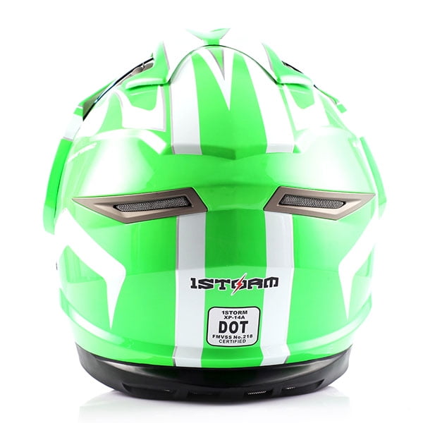 1Storm Dual Sport Helmet Motorcycle Full Face Motocross Off Road Bike HGXP14A Glossy White