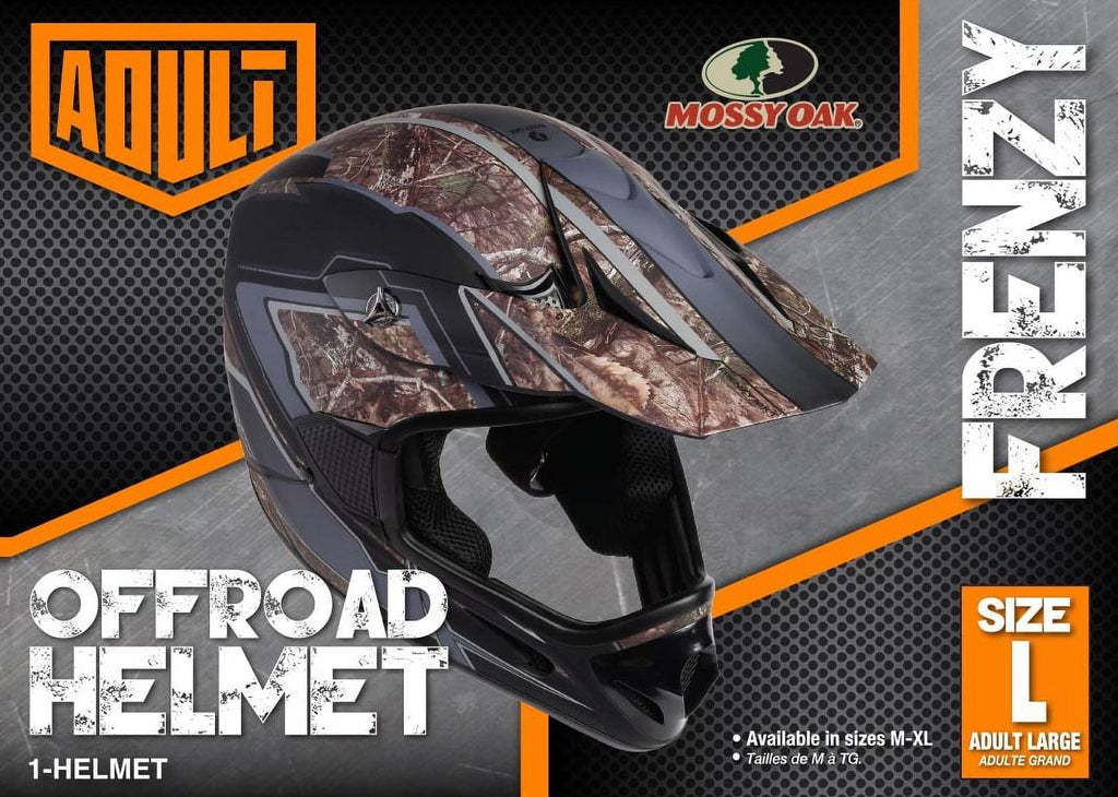 Adult Frenzy Mossy Oak MX Off-Road Motocross, ATV, Dirt Bike Helmet, DOT Approved Size: Large