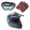 Modern DOT Unisex Youth Helmet & Goggles Gloves Girls boys Dirt Bike ATV Motocross