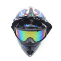 Motorcycle Helmet Set Motocross Helmet Kit Motorcycle Helmet with Gloves Goggles for Motorbike Riders with A Head Circumference During 21.65-22.05in