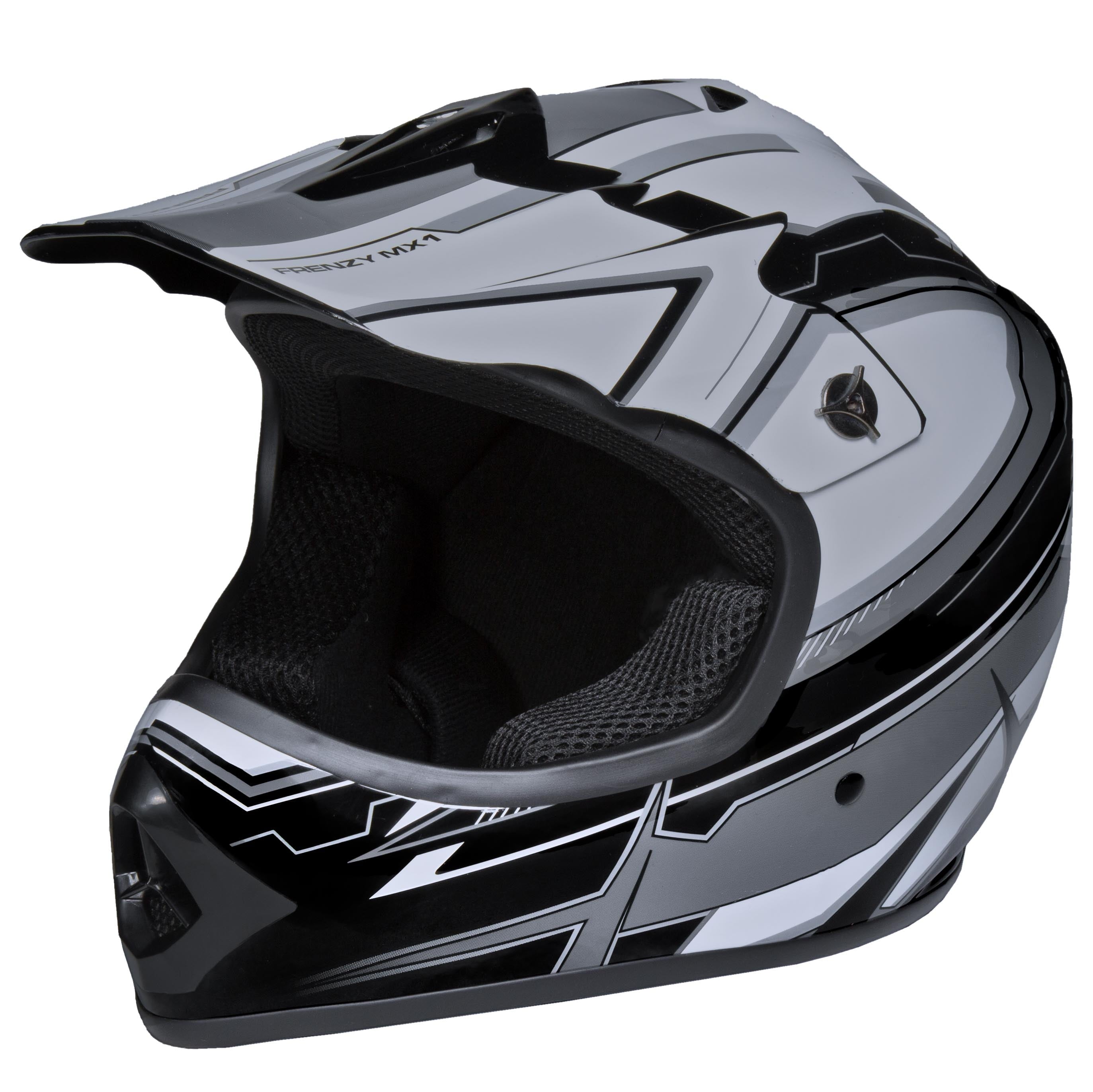 Youth Frenzy MX Off-Road Helmet, Black/Grey, Youth Medium