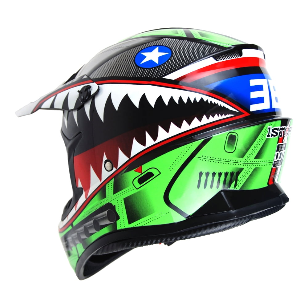 1Storm Adult Motocross Helmet BMX MX ATV Dirt Bike Downhill Mountain Bike Helmet Racing Style HKY_SC09S; Shark Red