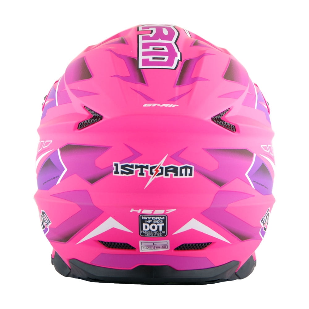 1Storm Motocross Adult Helmet Downhill Mountain Bike Helmet BMX MX ATV Dirt Bike Storm Style HF803; Storm Black