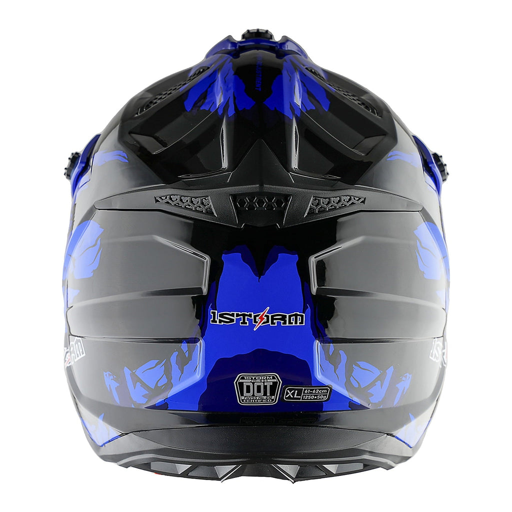 1Storm Adult Motocross Helmet ATV Dirt Bike BMX MX Downhill Mountain Helmet Track Style JH601; Matt Black