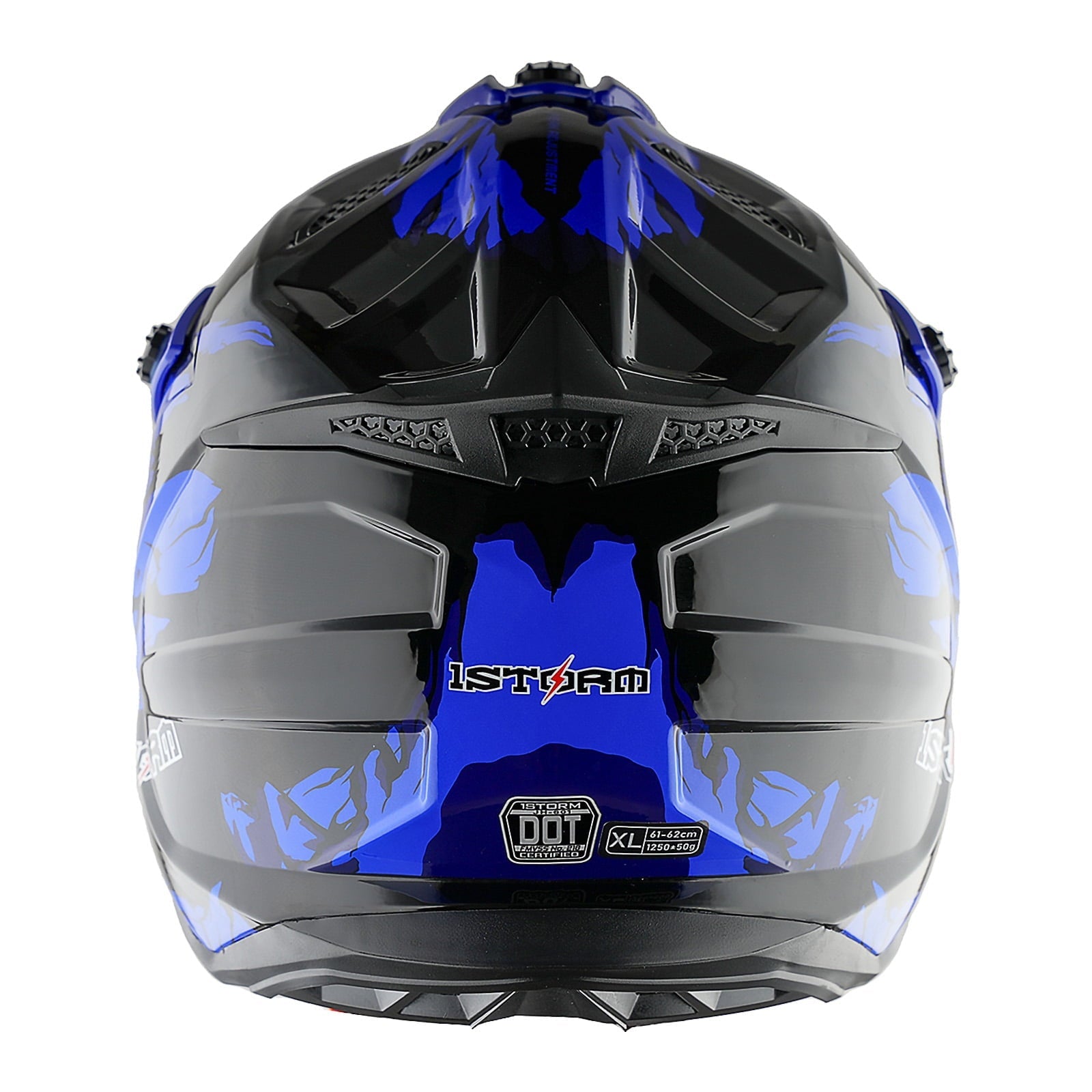 1Storm Adult Motocross Helmet ATV Dirt Bike BMX MX Downhill Mountain Helmet Track Style JH601; Matt Black