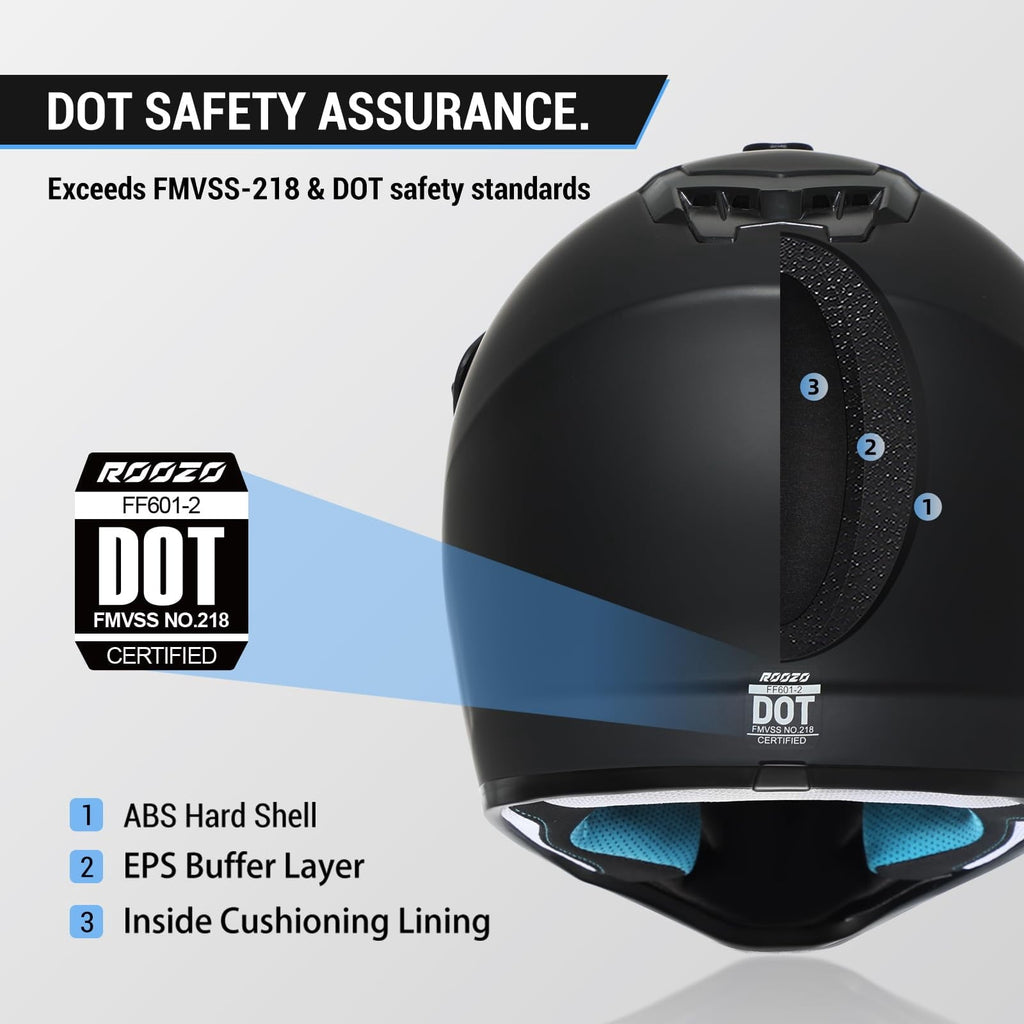 Youth Dirt Bike Helmet DOT Certified - Full Face Motorcycle Helmet for Off-Road, ATV, Street Riding, Includes Adjustable Goggles & Protective Gloves