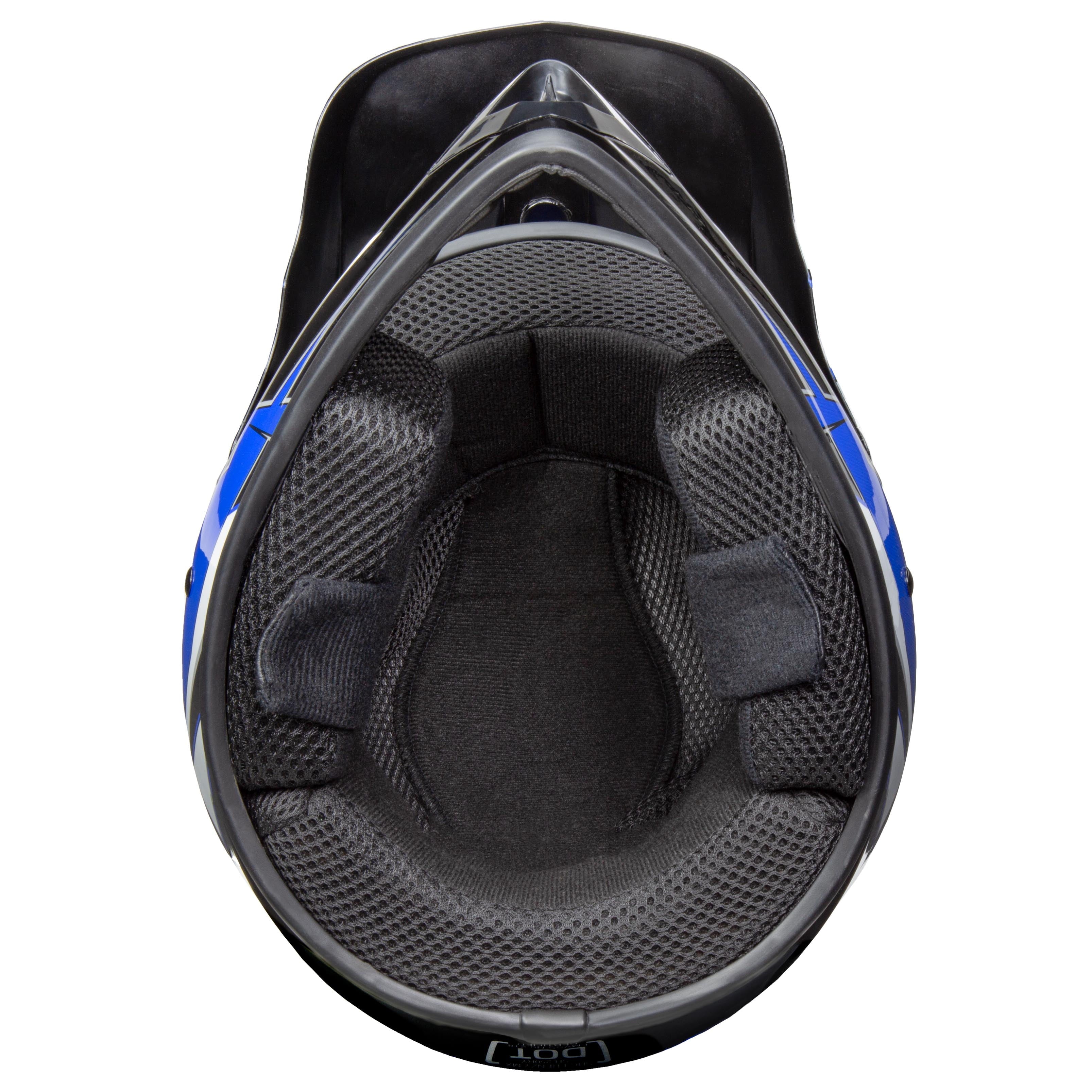 Youth Frenzy MX ATV off-road Youth Helmet DOT Approved Blue, Large