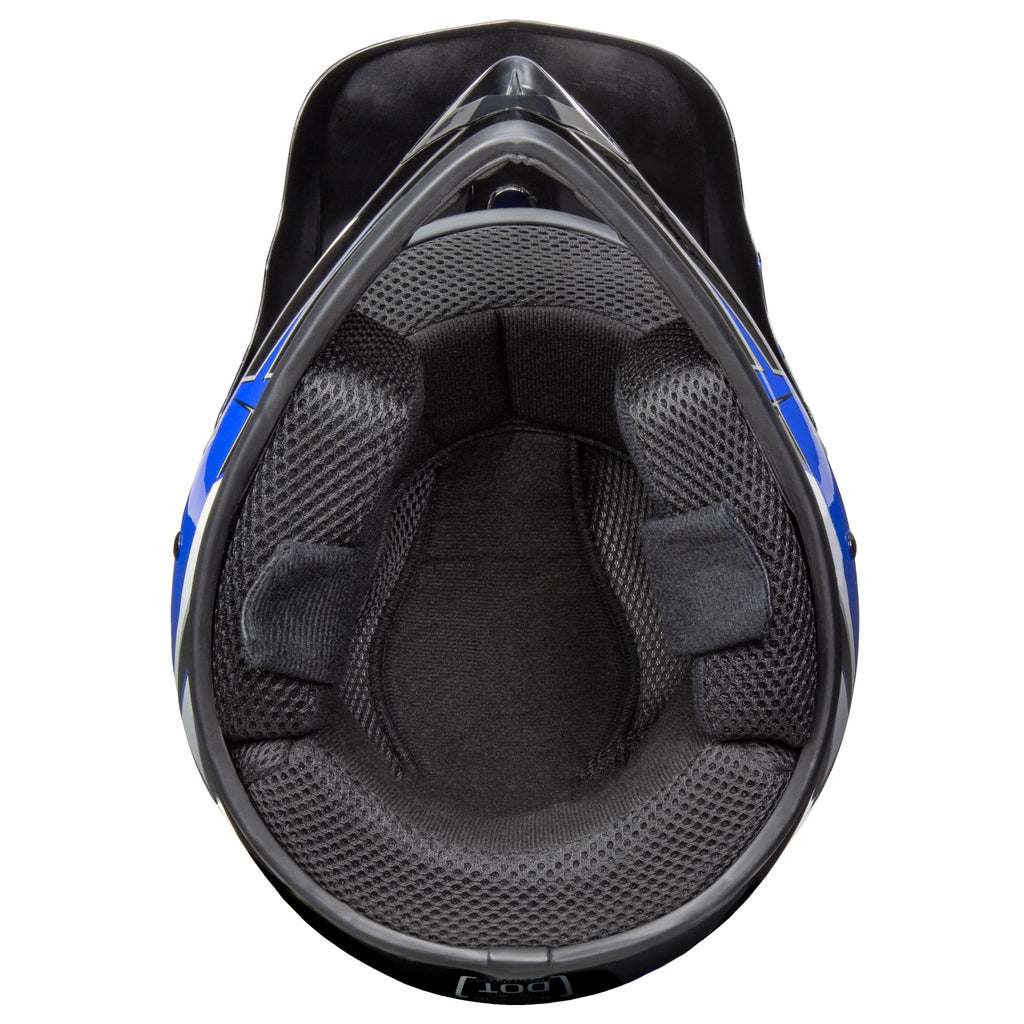 Youth Frenzy MX off Road Dirt Bike Helmet - DOT Approved - Color Blue - Size: Youth Medium