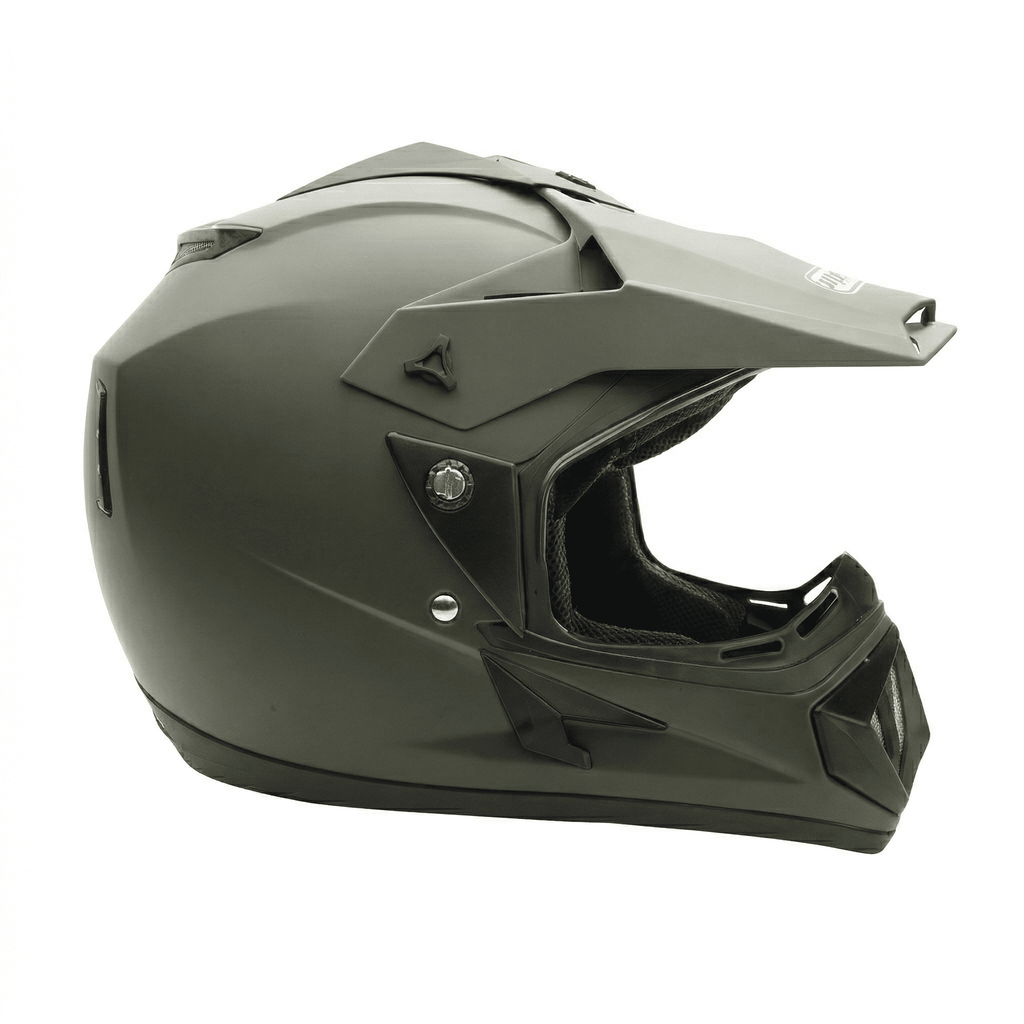 MMG Motorcycle Off-Road Helmet MX ATV Dirt Bike Matte Military Green with Goggles (Medium) Model 30