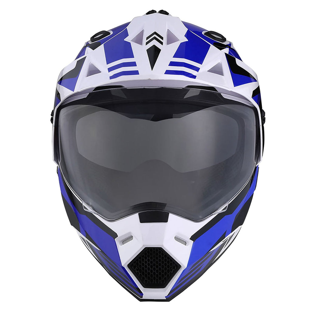 1Storm Adult Motorcycle Motocross Dual Sport Off Road Full Face Dual Visor Helmet F802CLS Matt Black