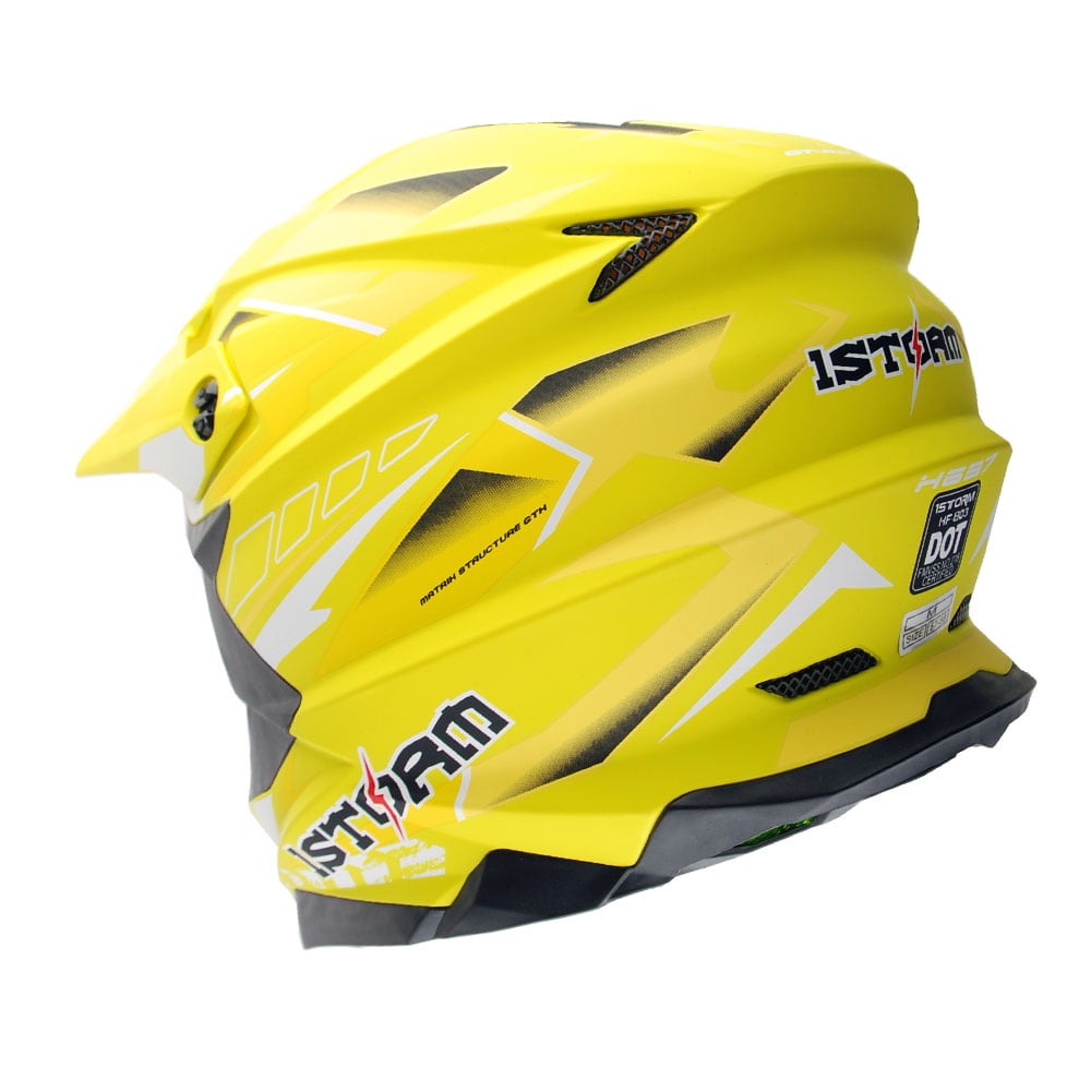 1Storm Motocross Adult Helmet Downhill Mountain Bike Helmet BMX MX ATV Dirt Bike Storm Style HF803; Storm Black