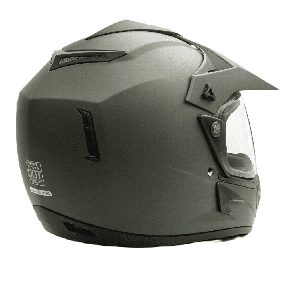MMG Adult Motorcycle Off Road Helmet Combo, Includes Riding Gloves and Goggles. Size: Large - Color: Military Green