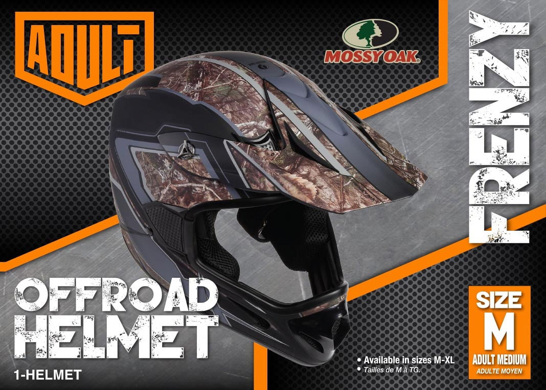 Adult Frenzy Mossy Oak Mx Off-Road Motocross ATV Dirt Bike Helmet Dot Approved Size: Medium