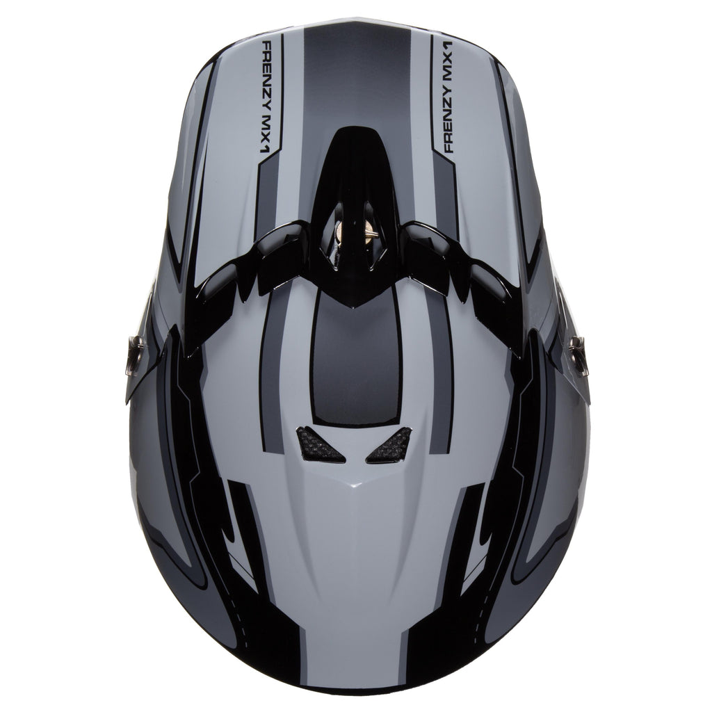 Youth Frenzy MX ATV off-road Helmet DOT Approved Black/Grey, Youth Large