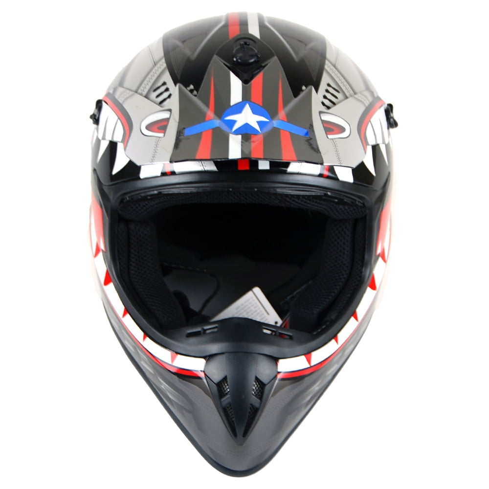 1Storm Adult Motocross Helmet BMX MX ATV Dirt Bike Downhill Mountain Bike Helmet Racing Style HKY_SC09S; Shark Red