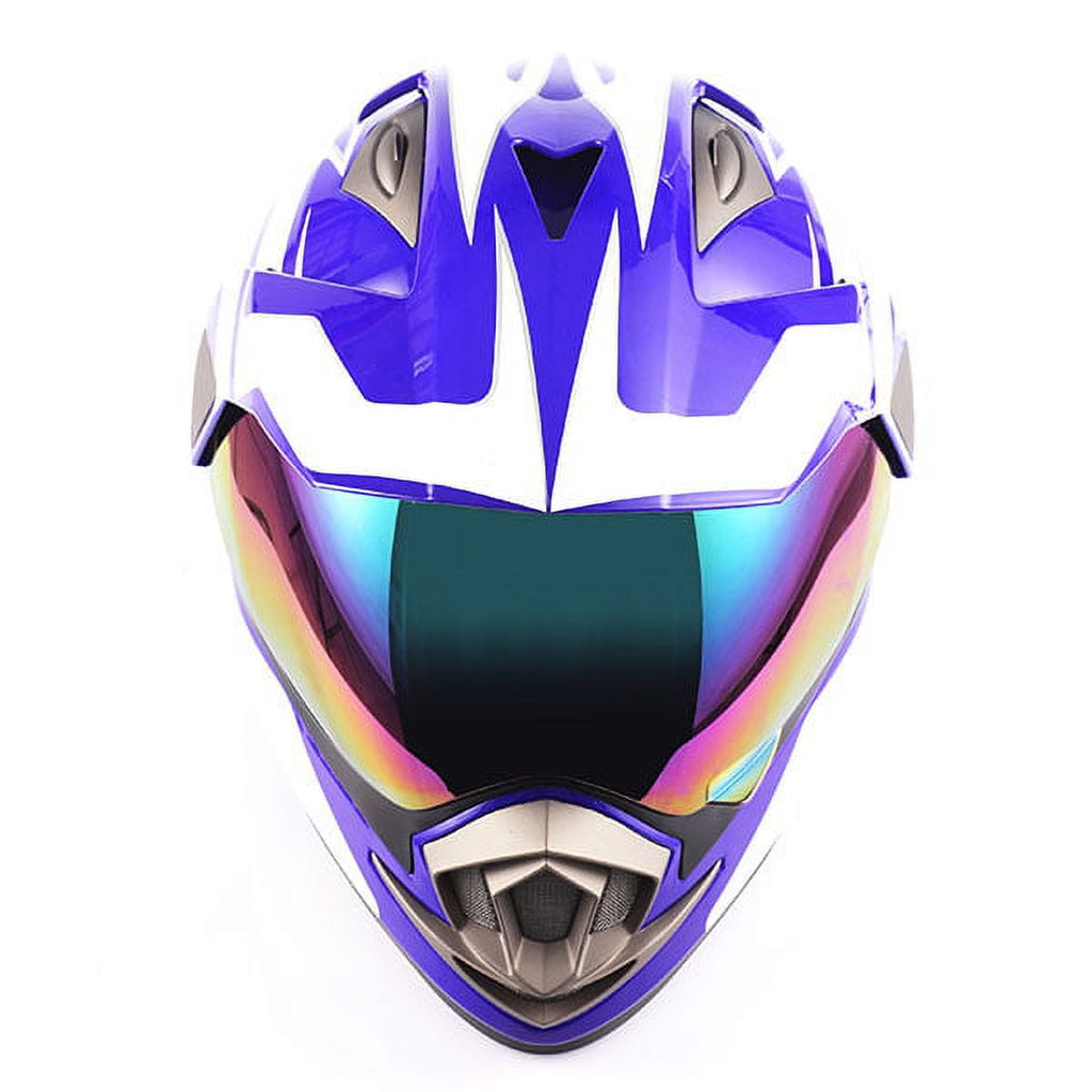 1Storm Dual Sport Helmet Motorcycle Full Face Motocross Off Road Bike HGXP14A Glossy White