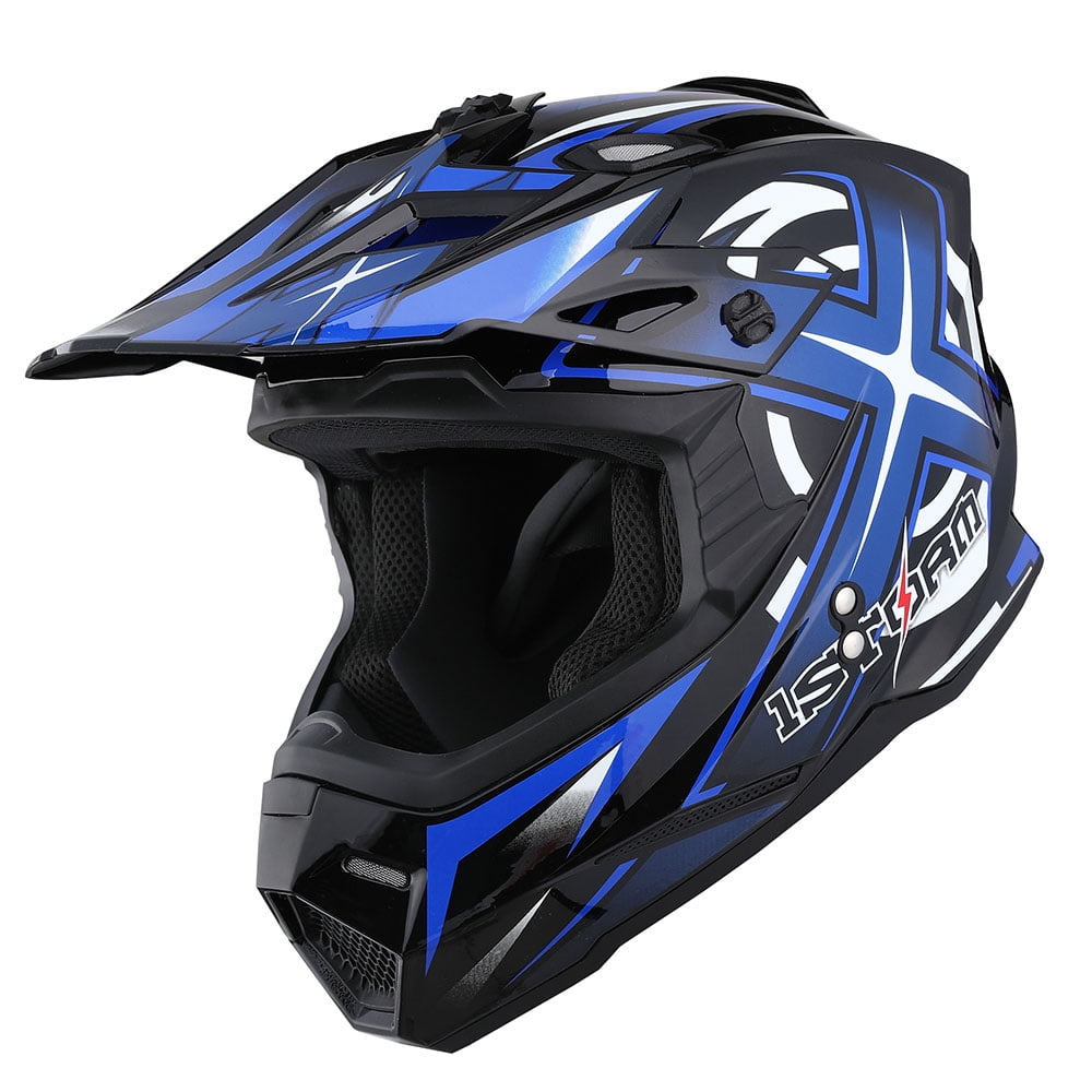1Storm Adult Motocross Helmet BMX MX ATV Dirt Bike Helmet Racing Style HF801; Sonic Red
