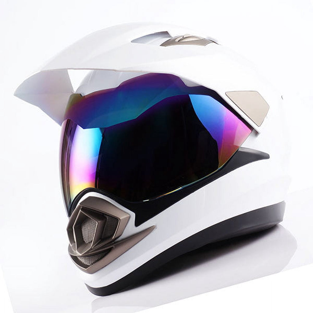 1Storm Dual Sport Helmet Motorcycle Full Face Motocross Off Road Bike HGXP14A Glossy White