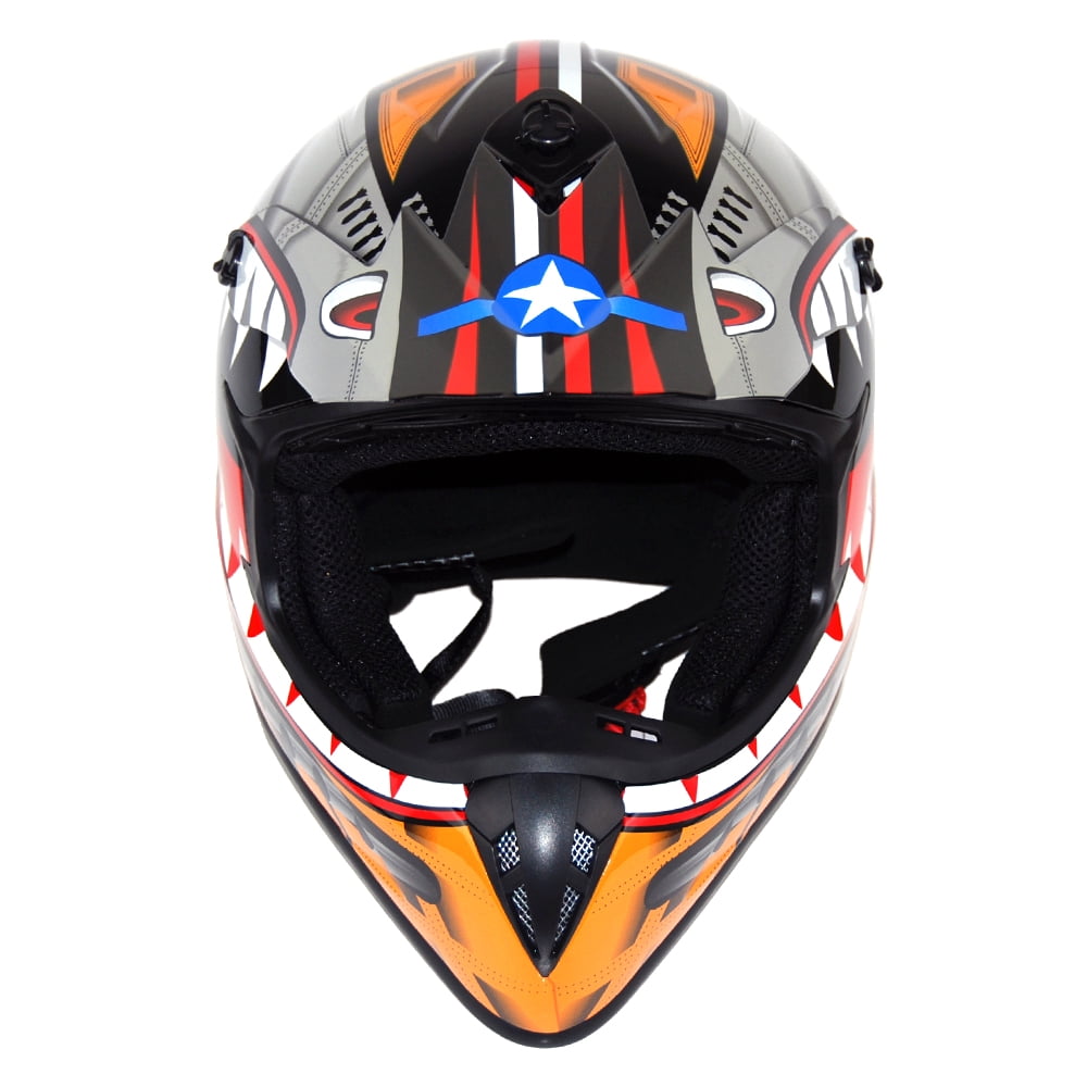 1Storm Adult Motocross Helmet BMX MX ATV Dirt Bike Downhill Mountain Bike Helmet Racing Style HKY_SC09S; Shark Red