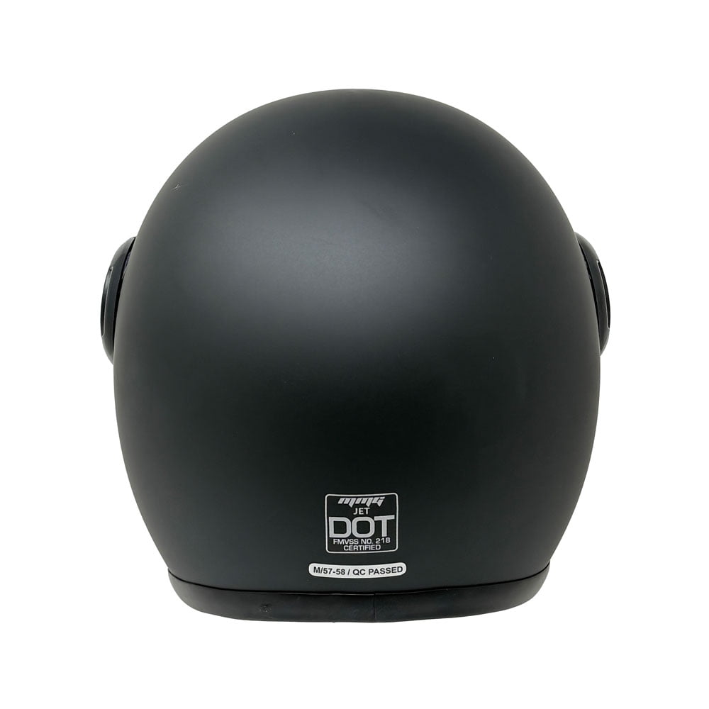 MMG Adult Motorcycle Helmet, Open Face Flip Up Visor DOT - Matte Black L