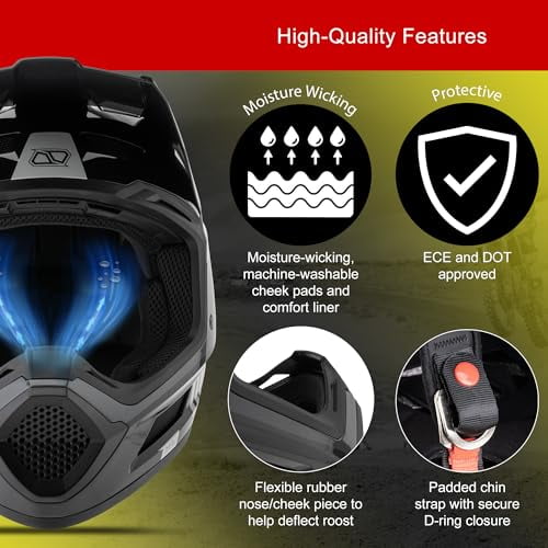 MSRâ„?Mav Sensor Dirt Bike Motocross Helmet w/ MIPS Medium Black/Grey