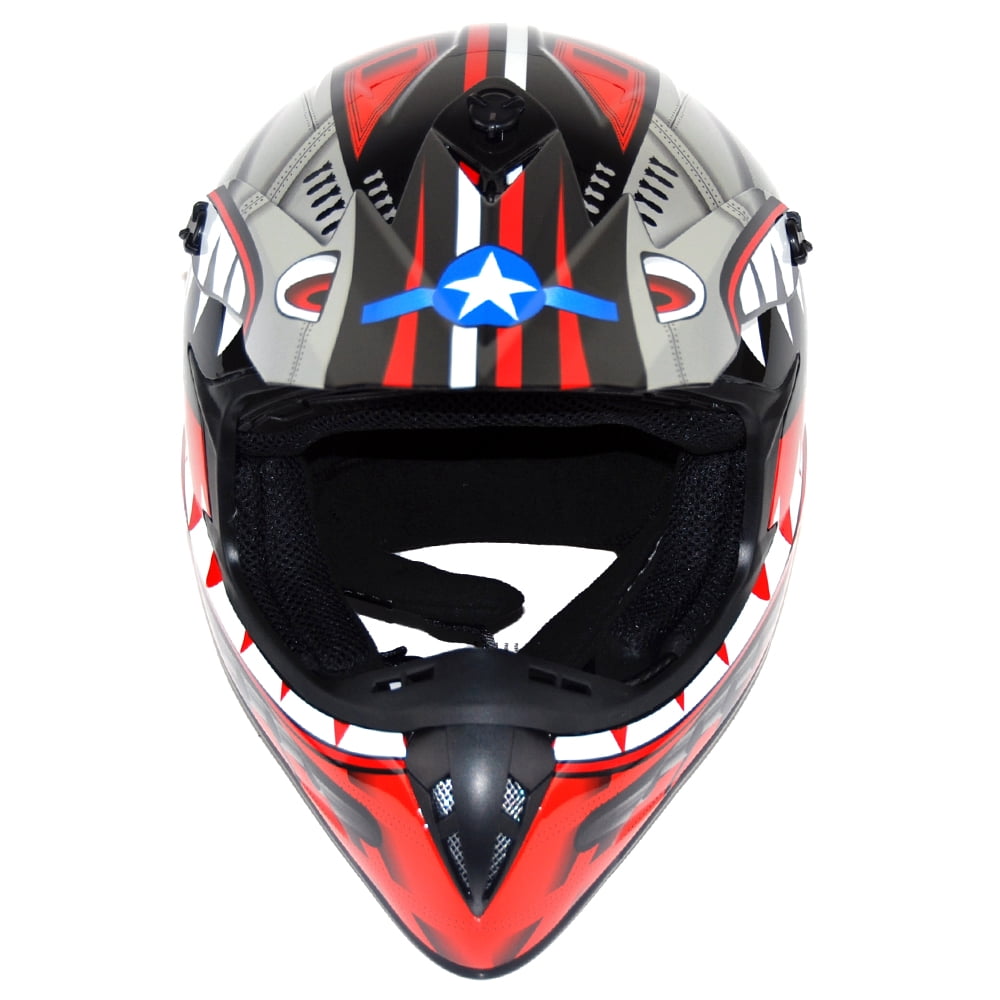 1Storm Adult Motocross Helmet BMX MX ATV Dirt Bike Downhill Mountain Bike Helmet Racing Style HKY_SC09S; Shark Red