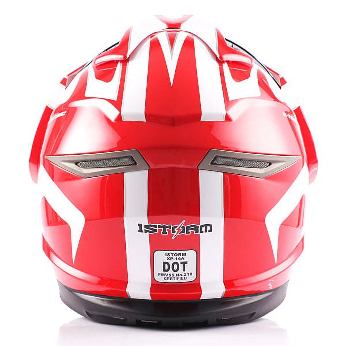 1Storm Dual Sport Helmet Motorcycle Full Face Motocross Off Road Bike HGXP14A Glossy White