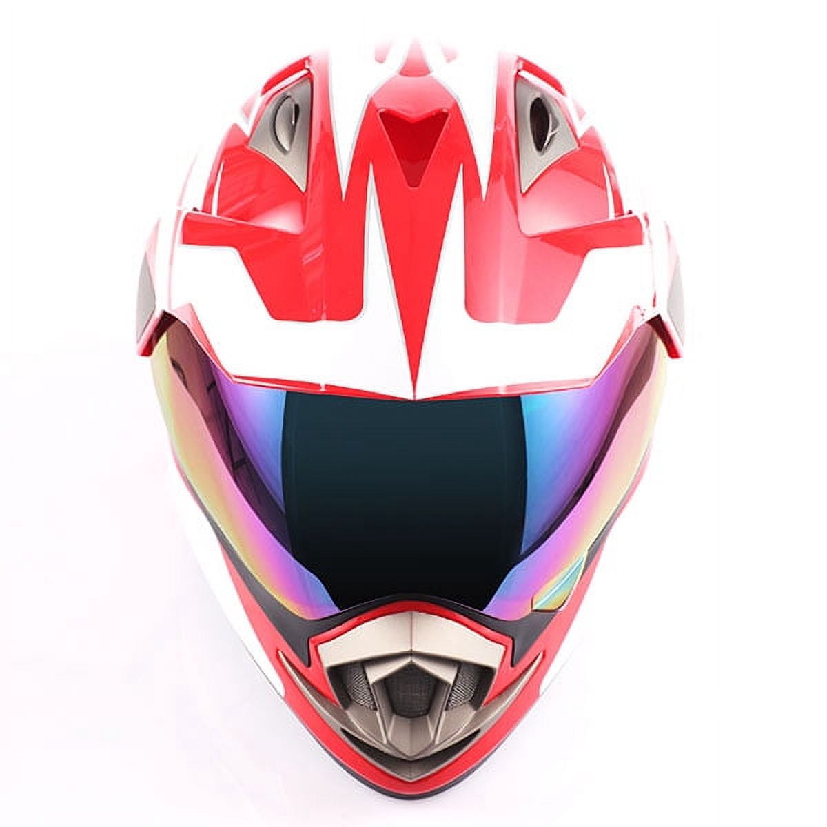 1Storm Dual Sport Helmet Motorcycle Full Face Motocross Off Road Bike HGXP14A Glossy White