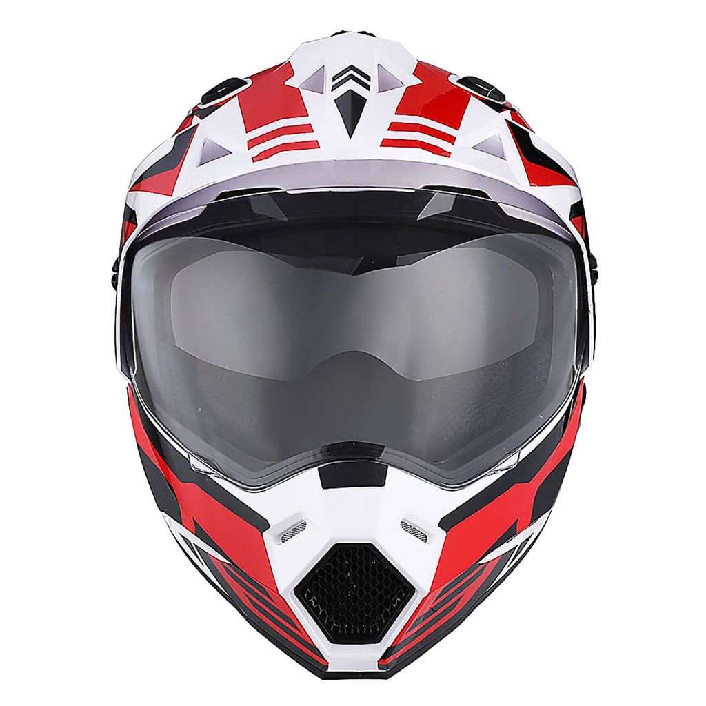 1Storm Adult Motorcycle Motocross Dual Sport Off Road Full Face Dual Visor Helmet F802CLS Matt Black