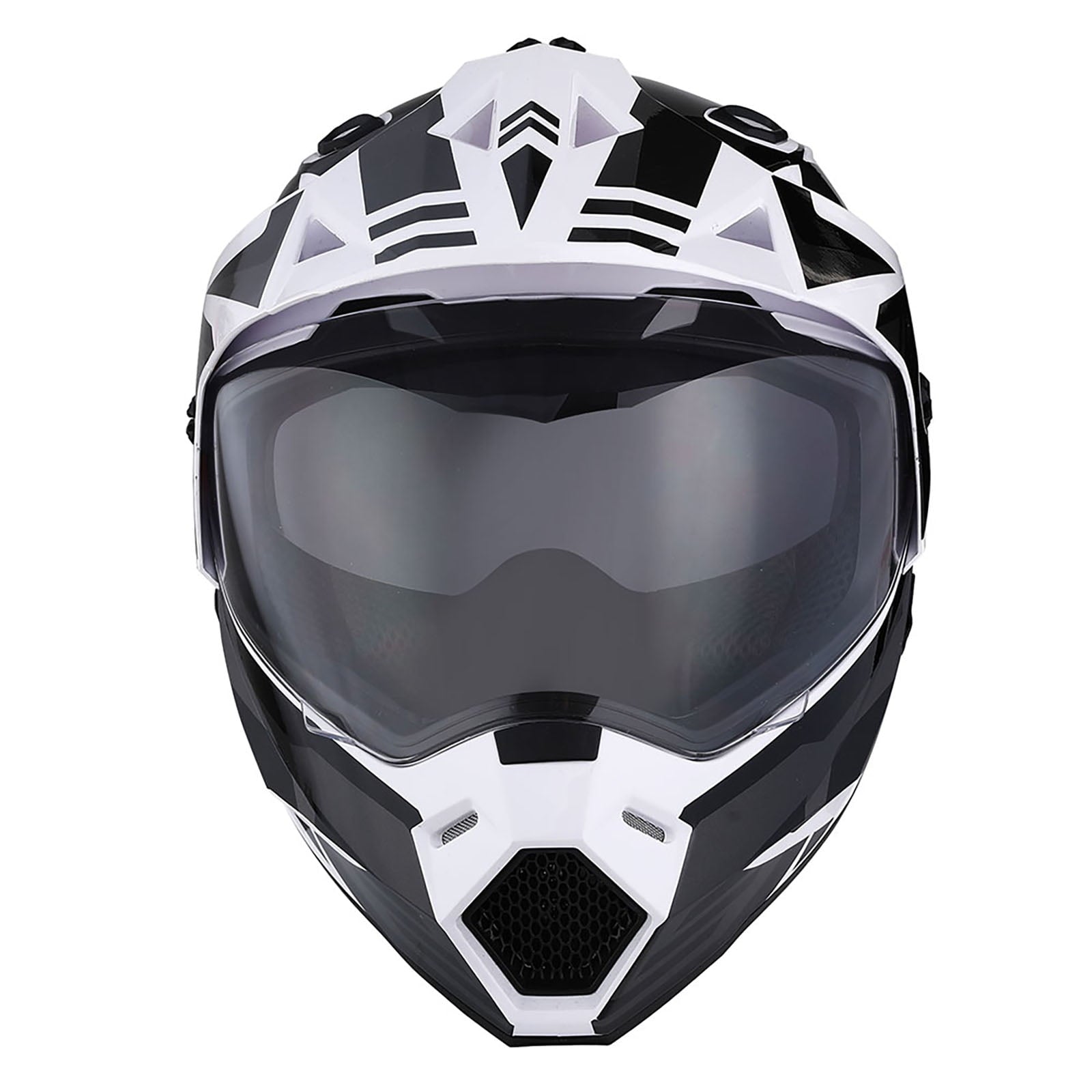 1Storm Adult Motorcycle Motocross Dual Sport Off Road Full Face Dual Visor Helmet F802CLS Matt Black
